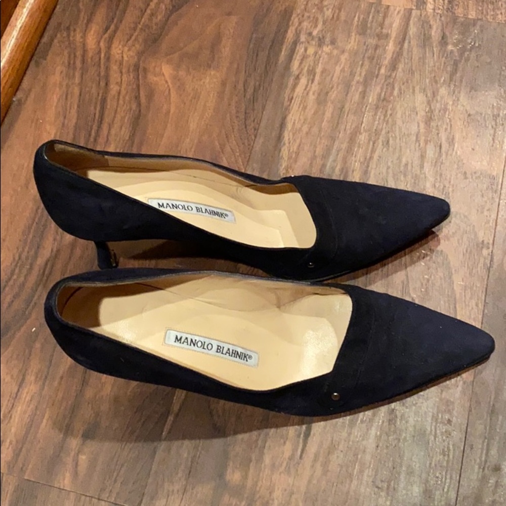 Navy Blue Suede Pump